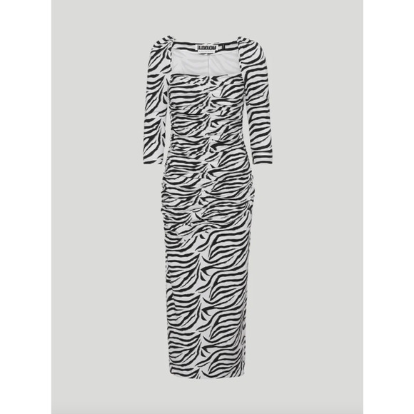 ROTATE Birger Christensen Zebra Freya Dress - Picture 2 of 13